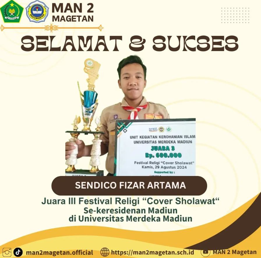 JUARA III  Festival Religi \"Cover Sholawat\" se-keresidenan Madiun